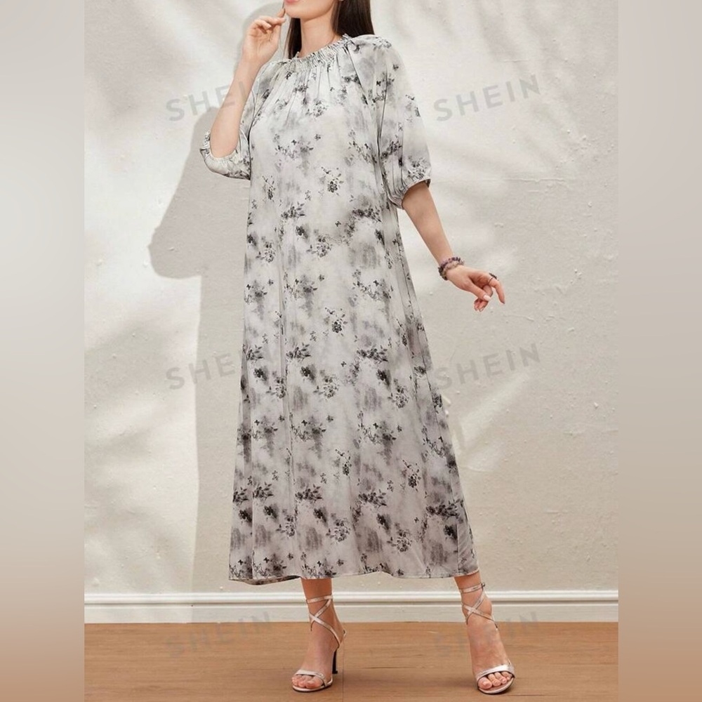 NWOT - SHEIN tie-dye floral maxi dress size XL